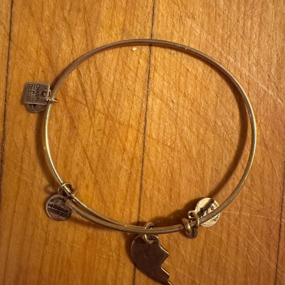 Best half heart Gold Charm Bangle Bracelet